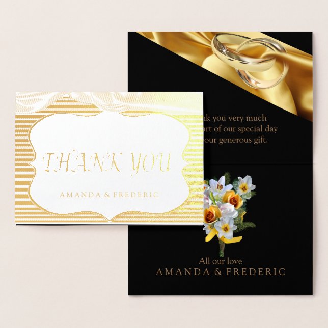 Dorée Le Grand Gatsby de la carte Mariage MERCI FOIL (Affichage)