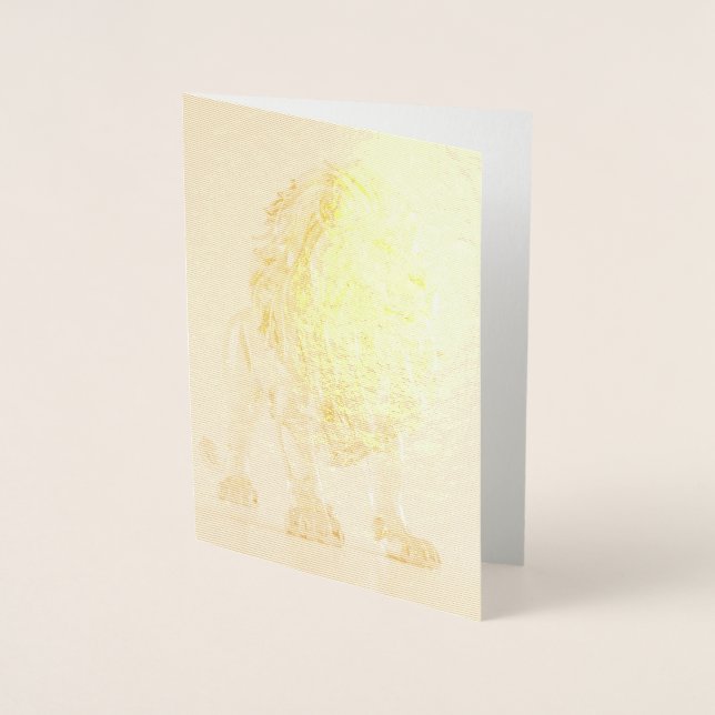 Dorée Lion doré en cristal – Carte d'art vierge  (Devant)