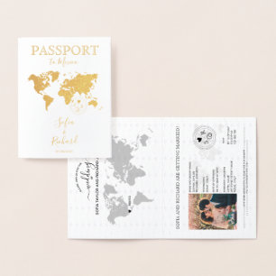 Dorée Mariage Destination Passport Carte du monde MEXICO