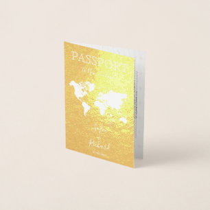 Dorée Mariage Destination Passport Carte du monde NOUVEL