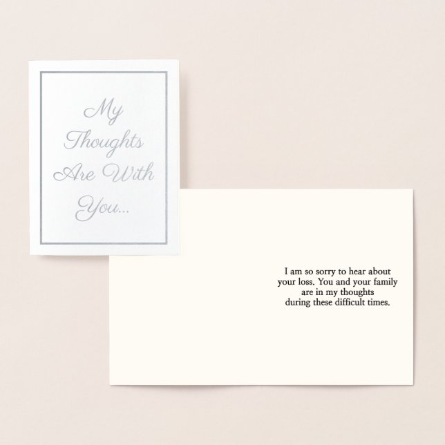 Dorée "Mes Pensées Sont Avec Vous..." Carte (Affichage)