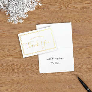 Dorée Mini carte à huile de Merci de Fête des mariées en