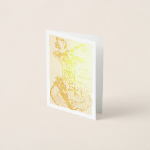 Dorée Mini carte de Noël Krampus Gold Foil