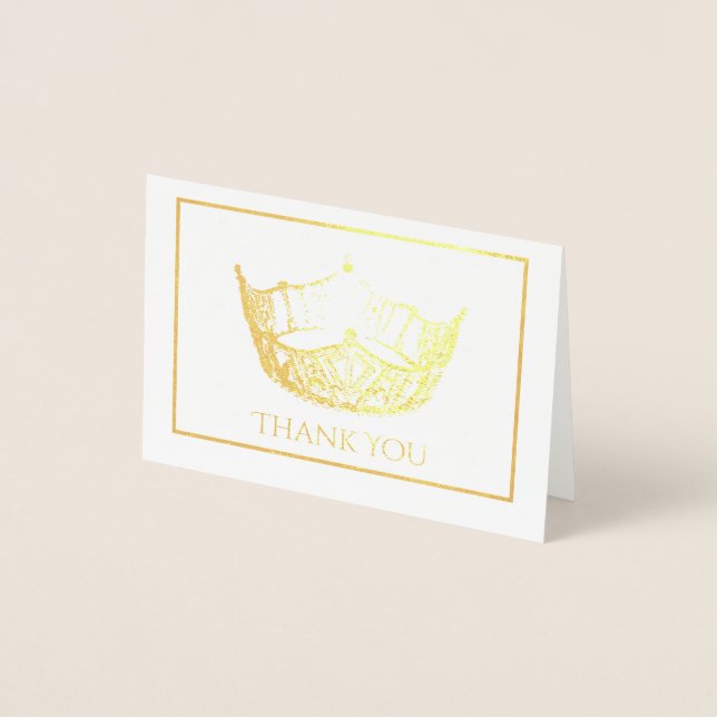 Dorée Mini carte de note Miss America Style Foil Crown (Devant)