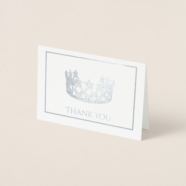 Dorée Mini carte de note Silver Foil Crown (Devant)