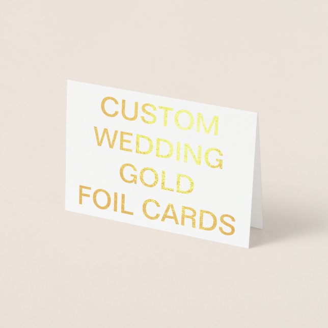 Dorée Mini carte Gold personnalisée de mariage (Devant)