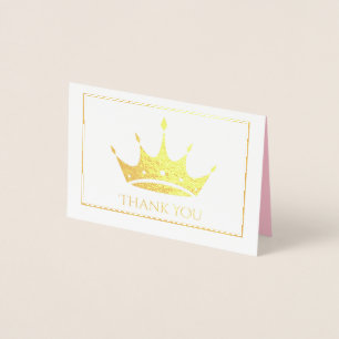 Dorée Mini carte Merci Gold Foil Crown