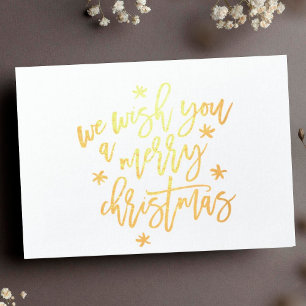 Dorée Nous Vous Souhaitons Un Joyeux Noël Carte En Feuil