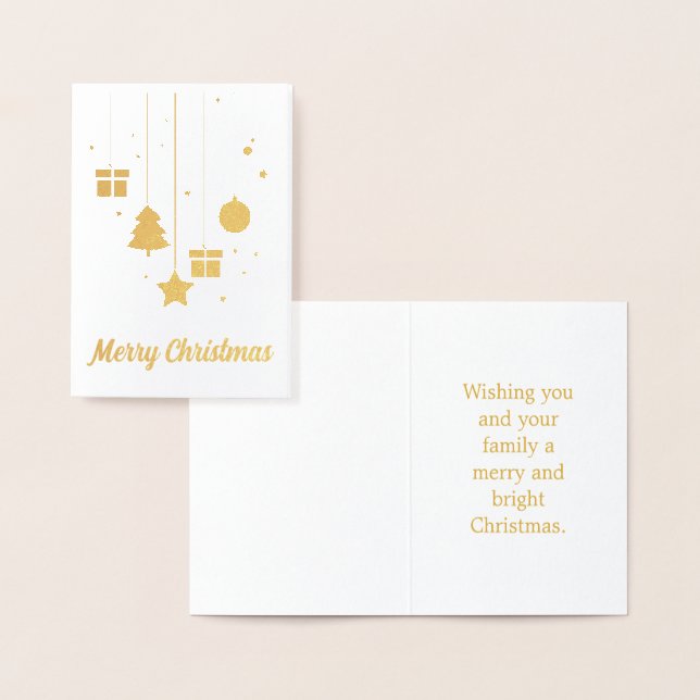 Dorée Ornements de Noël avec carte de message personnali (Affichage)