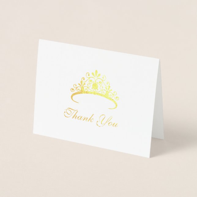 Dorée Pageant Tiara Carte de remerciements (Devant)