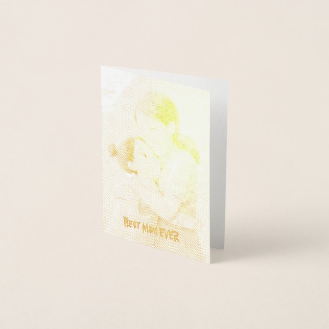 Dorée Personnaliser de la Fête des Mères Carte Plat Phot (Devant)