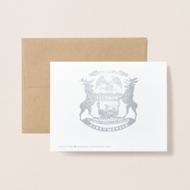 Dorée Phoque et carte de l'État du Michigan non salés (Derrière avec enveloppe)