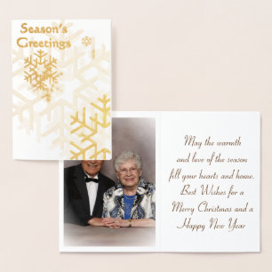 Dorée Salutations de saison Gold Foil Carte de Noël