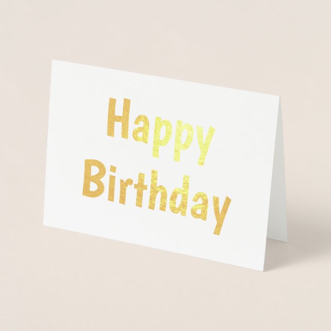 Dorée simple carte de calligraphie d'anniversaire heureu (Devant)