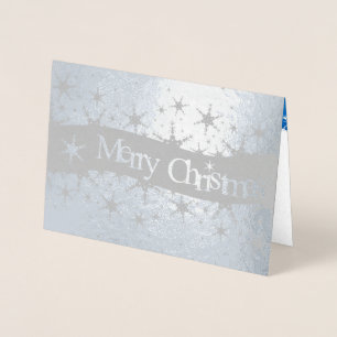 Dorée Snowflakes Blue Joyeux Noël - Carte Argent Foil