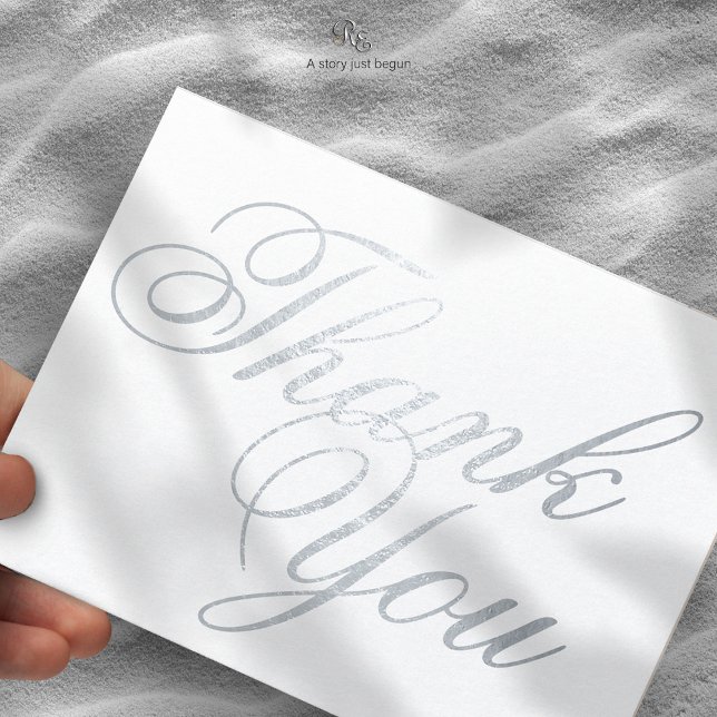 Dorée Starfish Beach Dream Foil Carte de remerciements (Starfish Beach Dream Foil Thank You Card with shimmering foil typography, close-up view.)