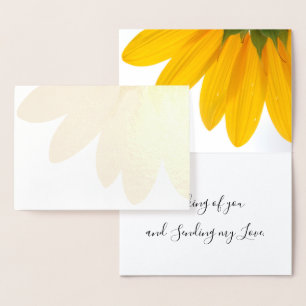 Dorée Sunny Sunflower Penser à votre carte Foil