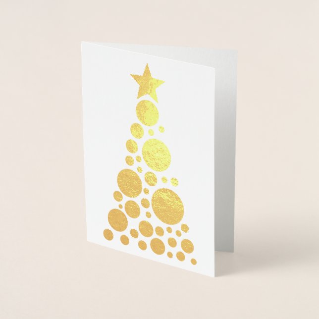 Dorée Twinkle Tree - Carte de voeux Foil (Devant)