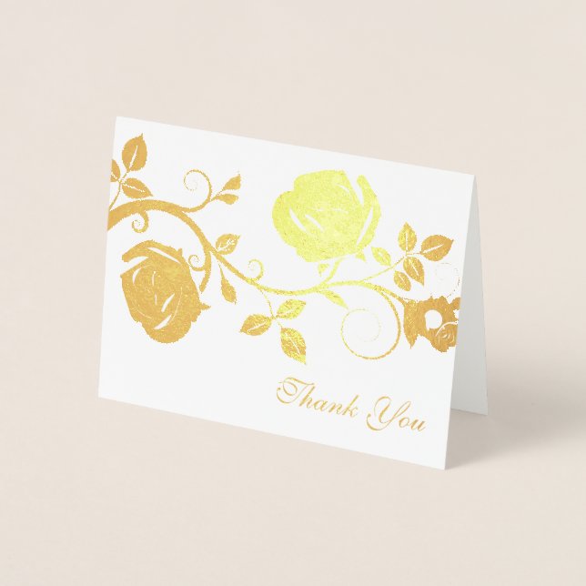 Dorée Vin carte de remerciements-Rose (Devant)