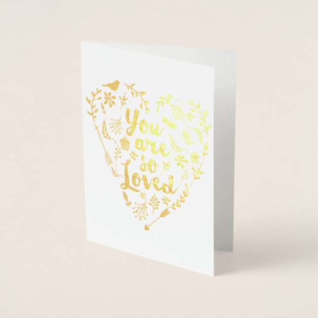 Dorée Vous êtes tellement aimés | Carte de feuille d'or (Devant)