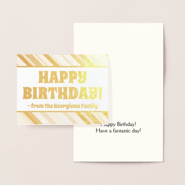 Dorée Whimsical Gold Foil "HEUREUX ANNIVERSAIRE !" Carte (Affichage)