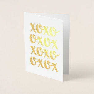 Dorée xoxo   Carte de feuille d'or