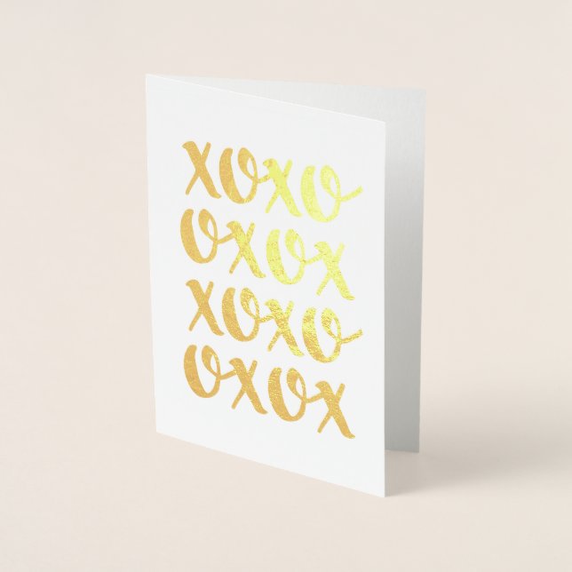 Dorée xoxo | Carte de feuille d'or (Devant)