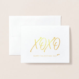 Dorée XOXO   Carte de la Saint-Valentin au cœur d'or
