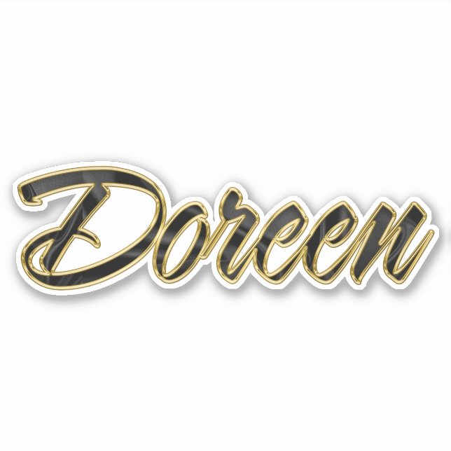 Doreen noir or Lettres Autocollant Stickers (Devant)