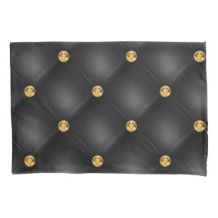 D'oreillers Élégant noir or diamant capitonné housse de coussi
