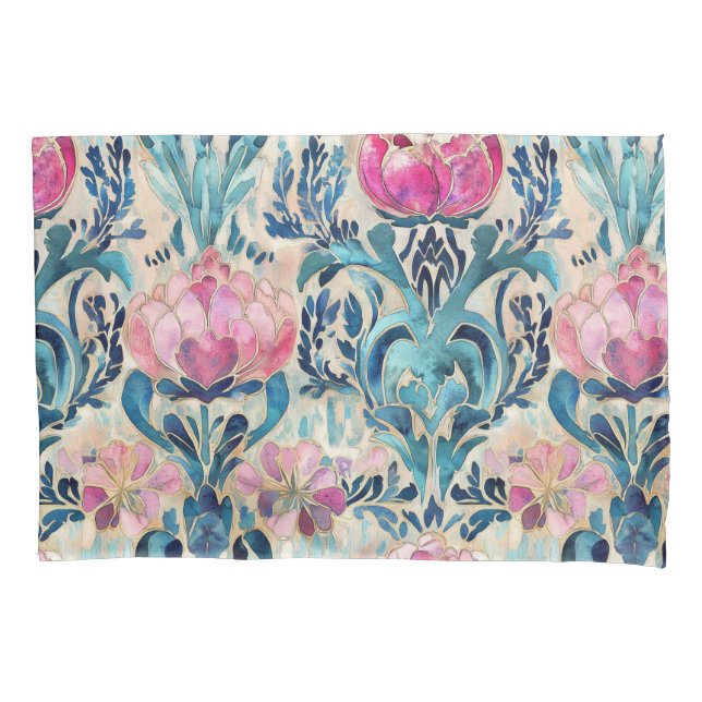 D'oreillers Housse de couette rose florale Art Nouveau (devant-gauche)