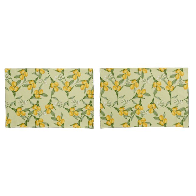 D'oreillers Housse de coussin à motif citron (devant-Set)