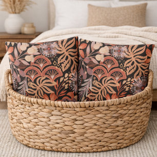 D'oreillers Housse de coussin à motif floral terracotta Boho