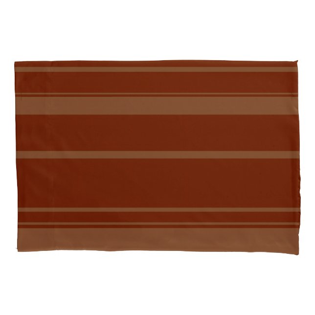 D'oreillers Housse de coussin à motif rayé marron (devant-gauche)