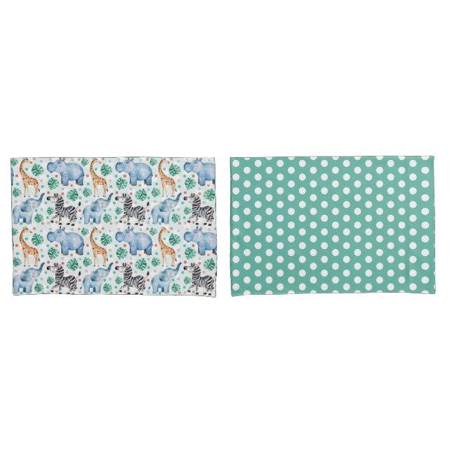 D'oreillers Housse de coussin avec des animaux sauvages mignon (devant-Set)