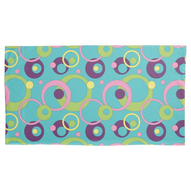 D'oreillers Housse de coussin Cercles Bleus Funky (devant)