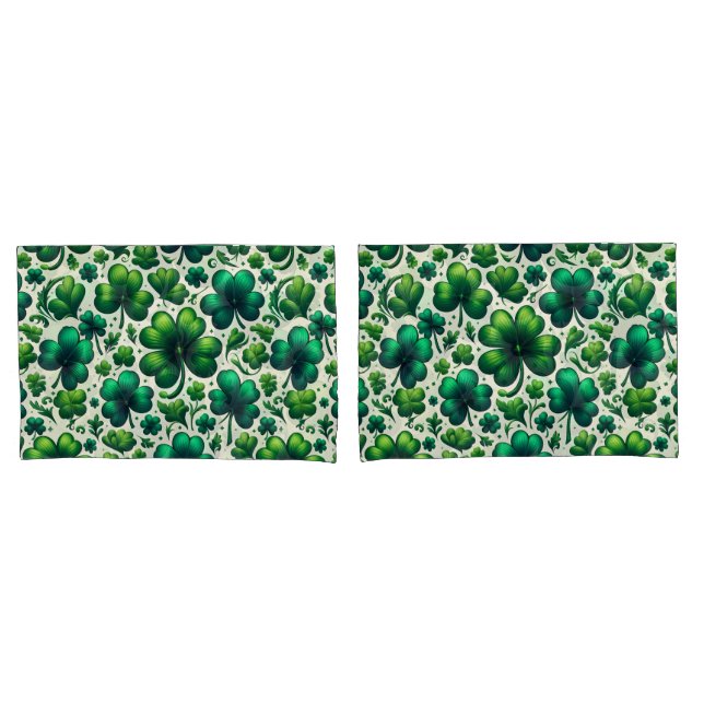 D'oreillers Housse de coussin Chanceuse Shamrock Saint-Patrick (devant-Set)