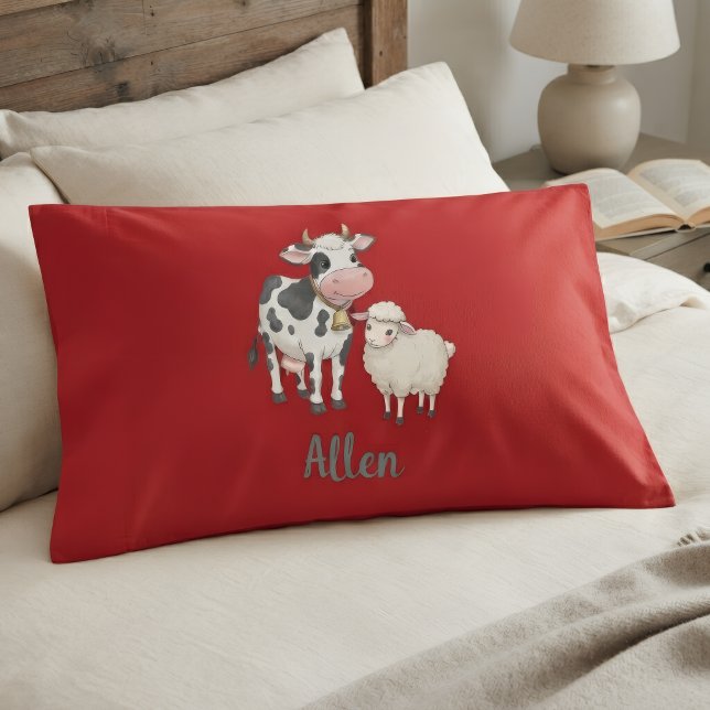 D'oreillers Housse de Coussin de Bébé Personnalisée avec Vache (Créateur téléchargé)