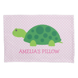 D'oreillers Housse de coussin de chambre de fille tortue rose