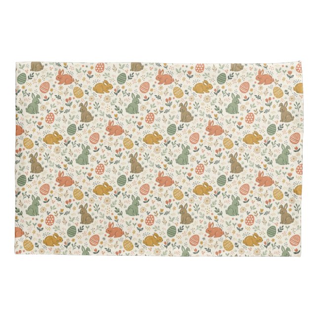 D'oreillers Housse de coussin de lapins de printemps dessinés  (Dos)