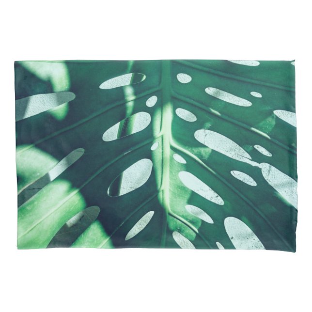D'oreillers Housse de coussin feuille de palmier verte élégant (devant)
