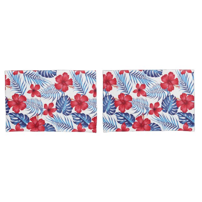 D'oreillers Housse de coussin Fleurs tropicales Feuilles (devant-Set)