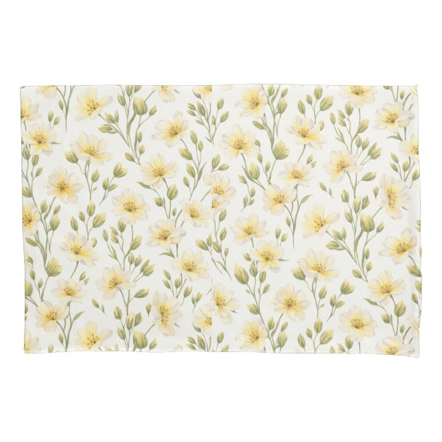 D'oreillers Housse de coussin florale peinte à la main (devant)