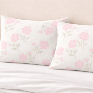 D'oreillers Housse de coussin florale rose tendre