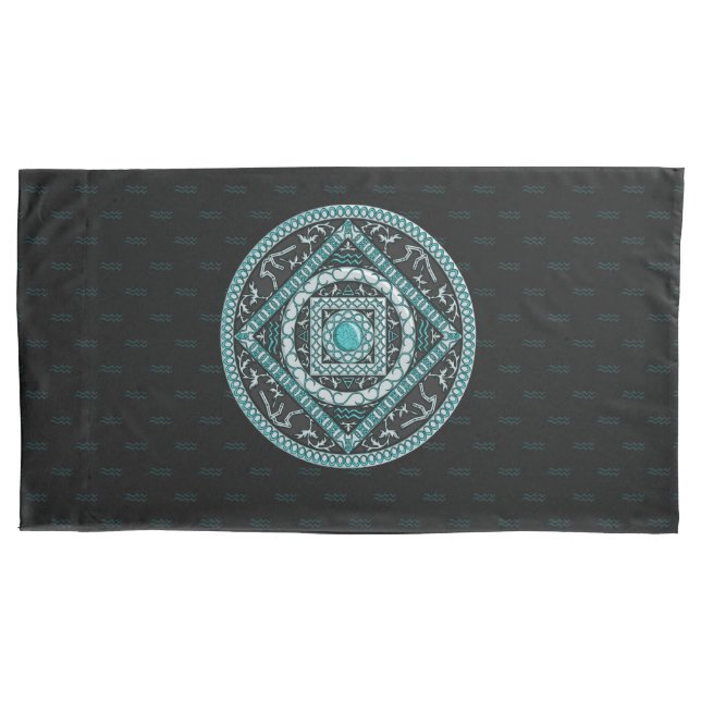 D'oreillers Housse de coussin Mandala du Verseau (devant)