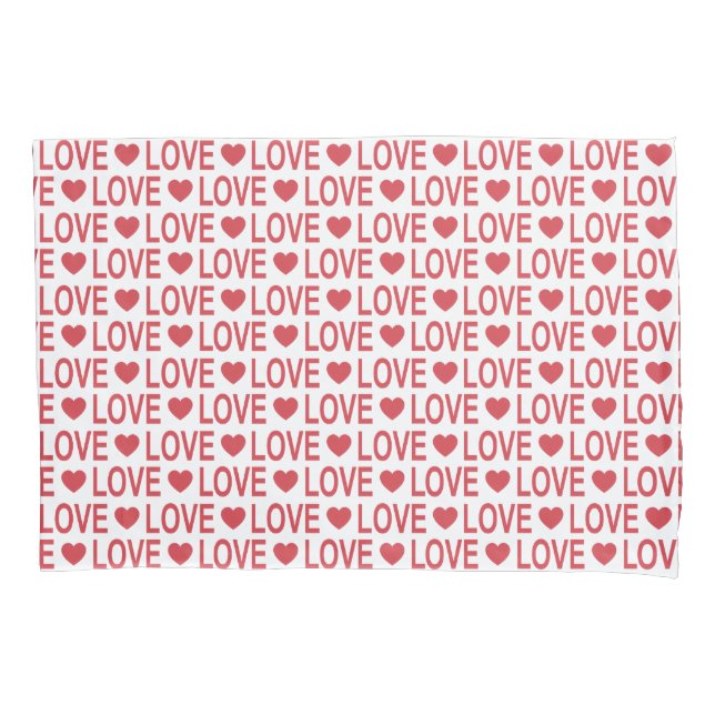 D'oreillers Housse de coussin motif d'amour rouge (devant)