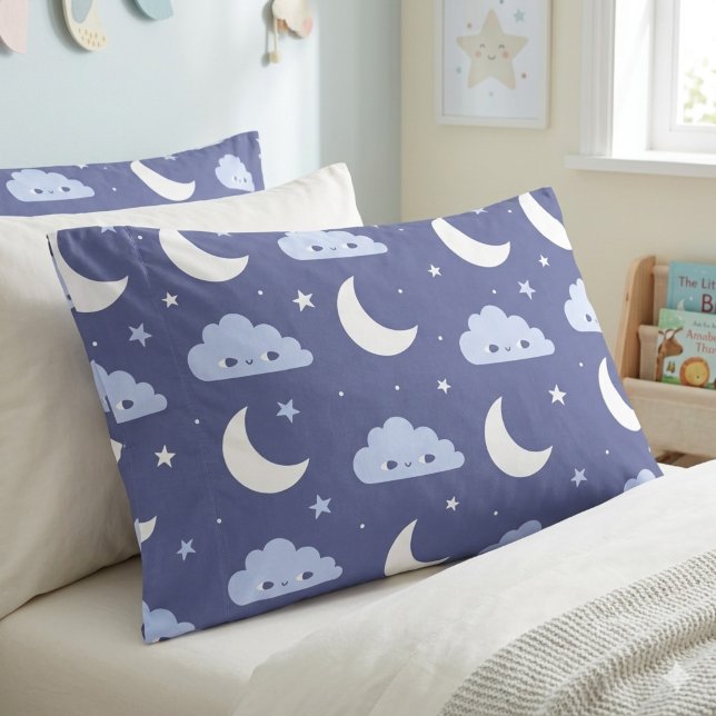 D'oreillers Housse de coussin Navy Kawaii Lune Étoiles Nuages (Créateur téléchargé)