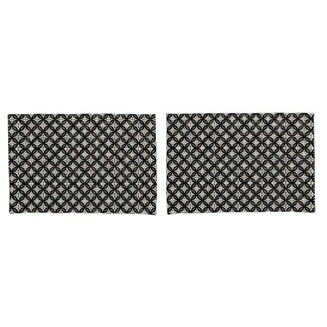 D'oreillers Housse de coussin noire et beige (devant-Set)