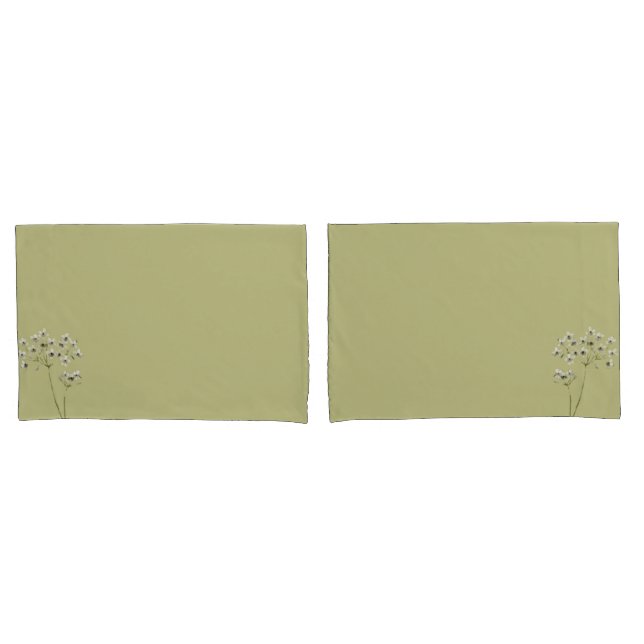 D'oreillers Housse de coussin paire paradis floral vert (devant-Set)