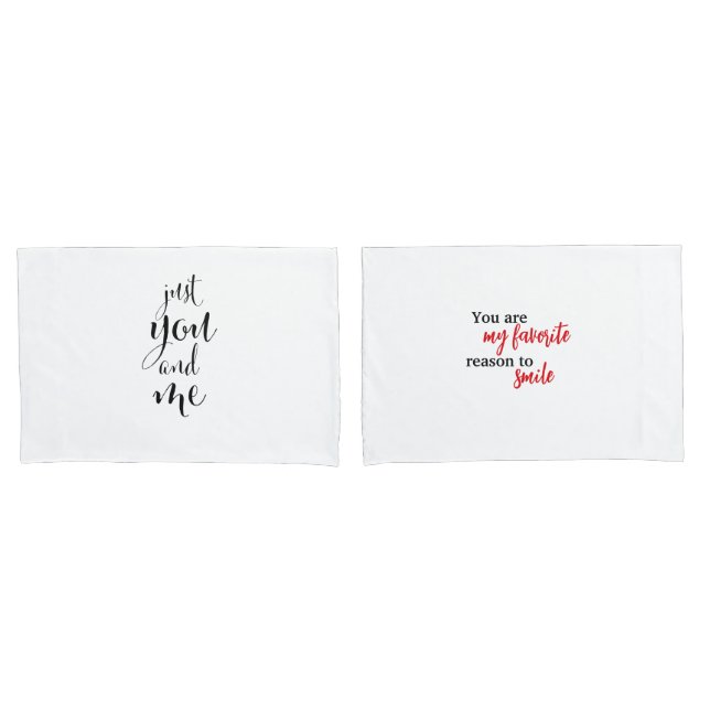 D'oreillers Housse Saint-Valentin Élégante "Just You and Me"  (devant-Set)